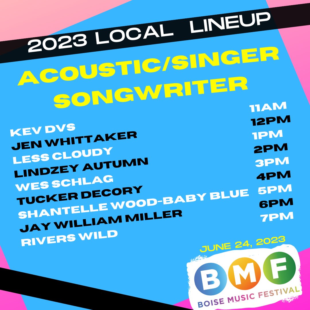 BoiseMusicFest's tweet photo. Here is a list of set-times for our local stages!
We can't wait to see you all on Saturday!!
#BoiseMusicFest https://t.co/6WKToiSpOy