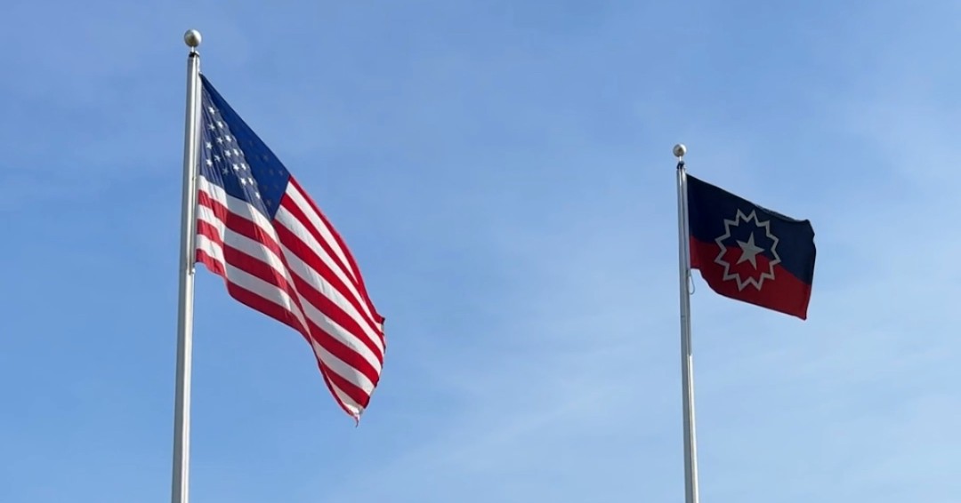 MoffittNews's tweet photo. To commemorate the history and evolution of #Juneteenth, the Black Empowerment Alliance at Moffitt (BEAM) raised the #JuneteenthFlag over the McKinley Campus.⁣
⁣
➡️ Learn what each element of the flag means: https://t.co/ADCX02rOVG https://t.co/kHQQpv8vdu