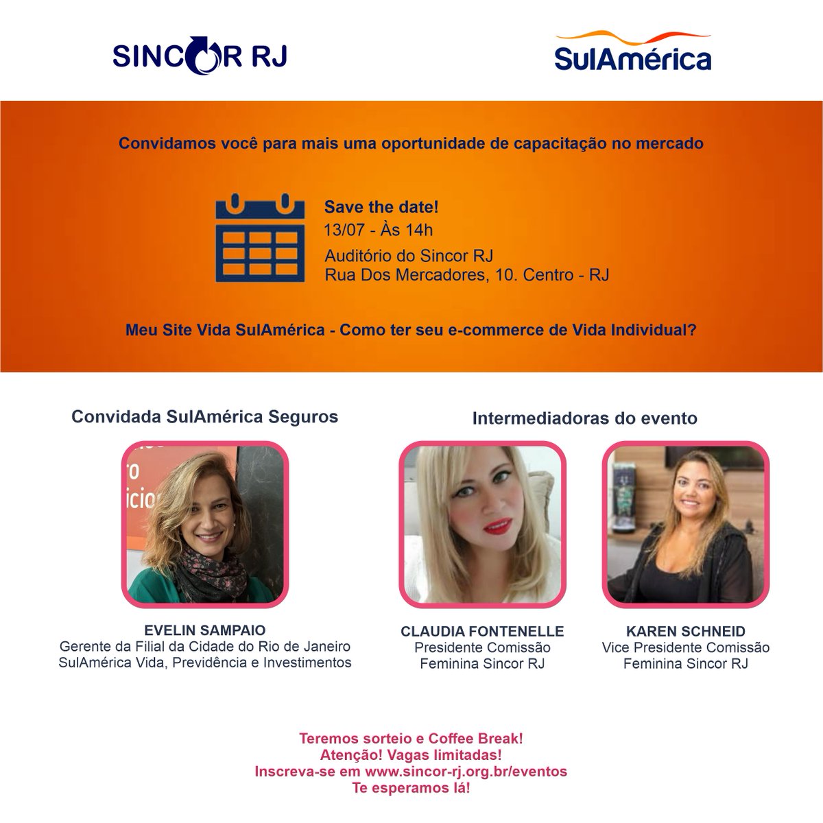 Sincorrj's tweet photo. O Sincor RJ em parceria com a SulAmérica convidam para o treinamento   

"Meu Site Vida SulAmérica - Como ter seu ecommerce de vida individual?"  

Quer participar? Acesse o site. 
https://t.co/GuicTS896G 

Corre lá e inscreva-se agora, as vagas são limitadas! https://t.co/ao6wEyodme