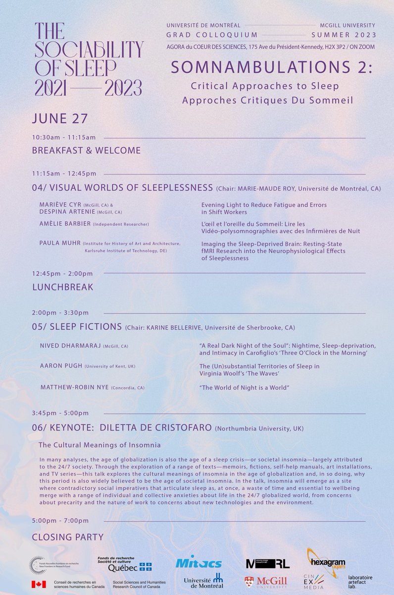 🌙 Curious to learn more about sleep? 🌙  
Then mark your calendars for the Somnambulations 2: Critical Approaches to Sleep conference!