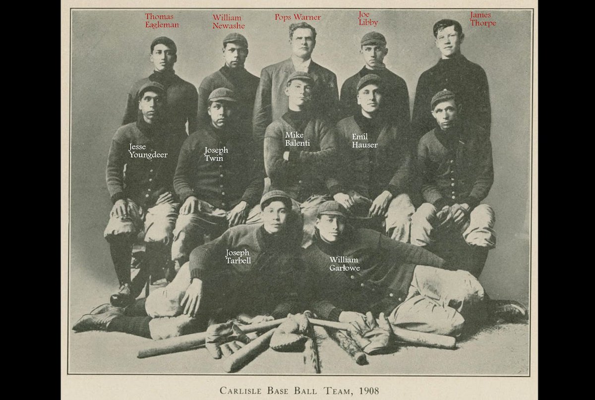 Jim Thorpe may have been a track and football star, but he was also a phenomenal baseball player! ⚾ In honor of the Men’s College World Series, here’s a photo of his 1908 Carlisle Indians baseball team. Good luck to those competing in #Omaha this week! ⚡ #BrightPathStrong