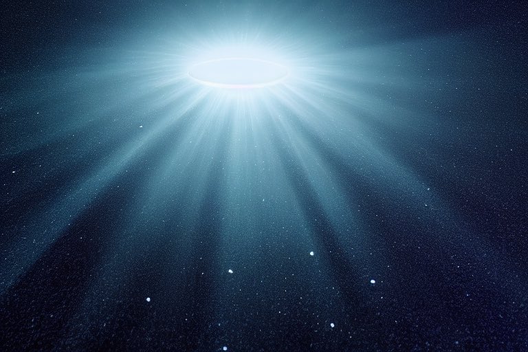 razimus's tweet image. A flying saucer flying through space emitting a blue glow #ufotwitter #ufotwitterweek #ufoart #uapart