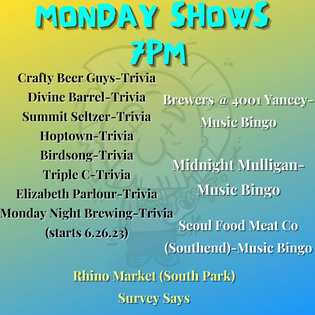 Monday Night Trivia: The Ultimate Brain Tease Feast! 🧠🍽️ #MindlessMinutiaTrivia #MirthfulMondayMadness #thingstodoincharlotte #charlottenc #charlotteonthecheap #charlottebrewery