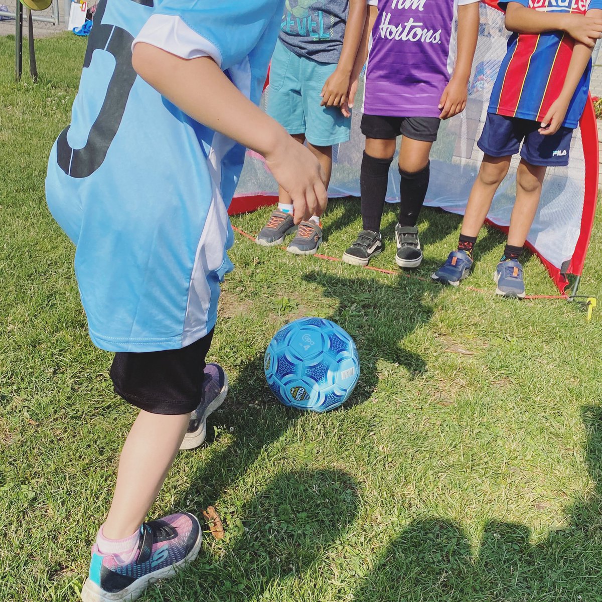 S is for Soccer! ⚽️

Today we played soccer! Popped up some little nets, had a few soccer balls in play &amp; every time someone scored a goal they put it in the center of the field. Mrs Mead the referee blew the whistle and off they went again!  So fun!