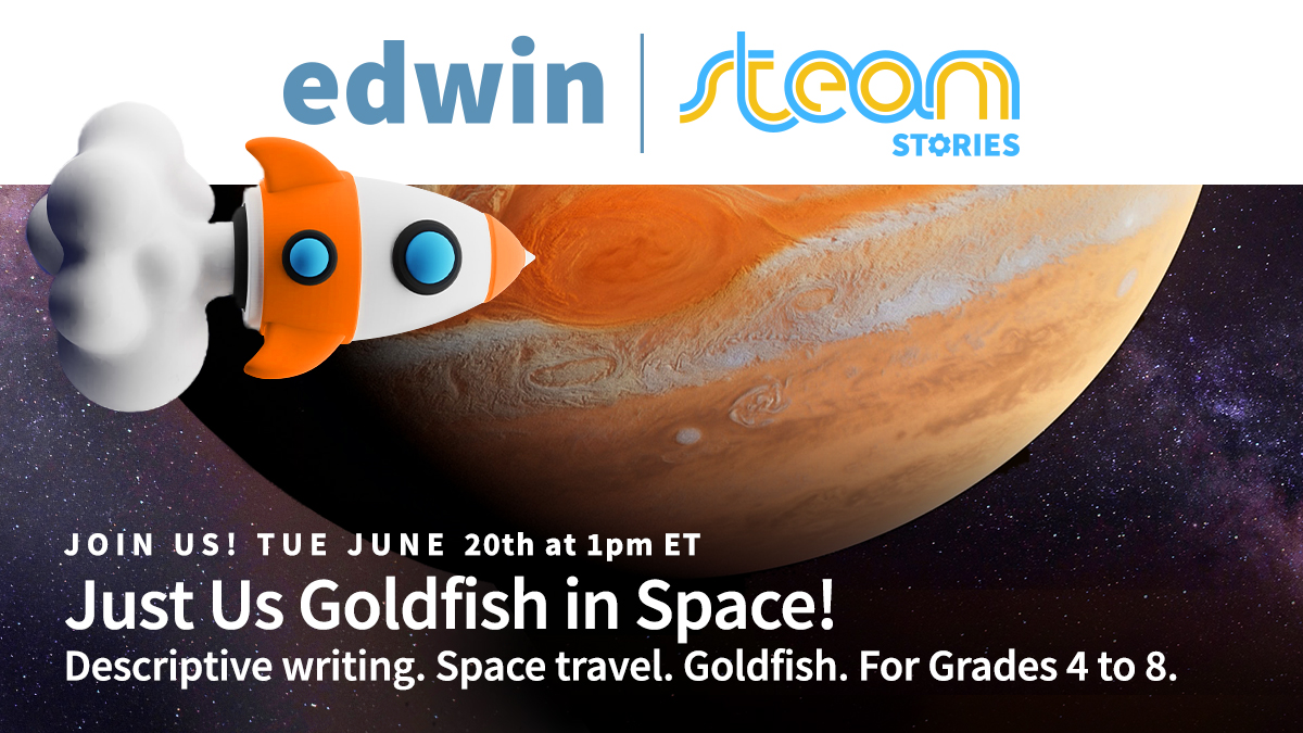 Don't forget tomorrow is Edwin #SteamStories! Sign up today and let the CST lead the class on a 1hr adventure filled with fun Literacy activities ideal for Grades 4 - 8! 🚀

Sign up now!
bit.ly/42N3MQE