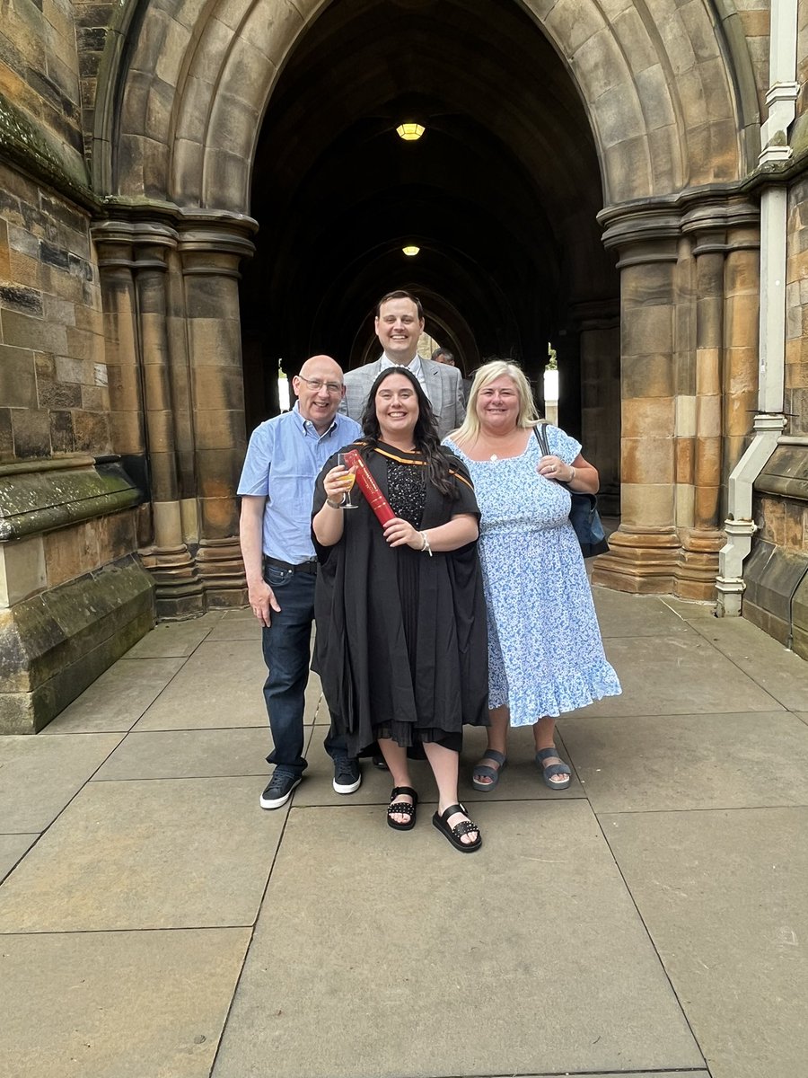 MissMacIver24's tweet photo. @UofGEducation Graduation today 👩🏻‍🎓. Just like that my PGDE journey is complete! I have had a wonderful year; I’ve met some wonderful people and cemented my love for teaching along the way 🥰. Can’t wait to get started in august with my very own P2 class 👩🏻‍🏫❤️ https://t.co/gqob2uOiyY