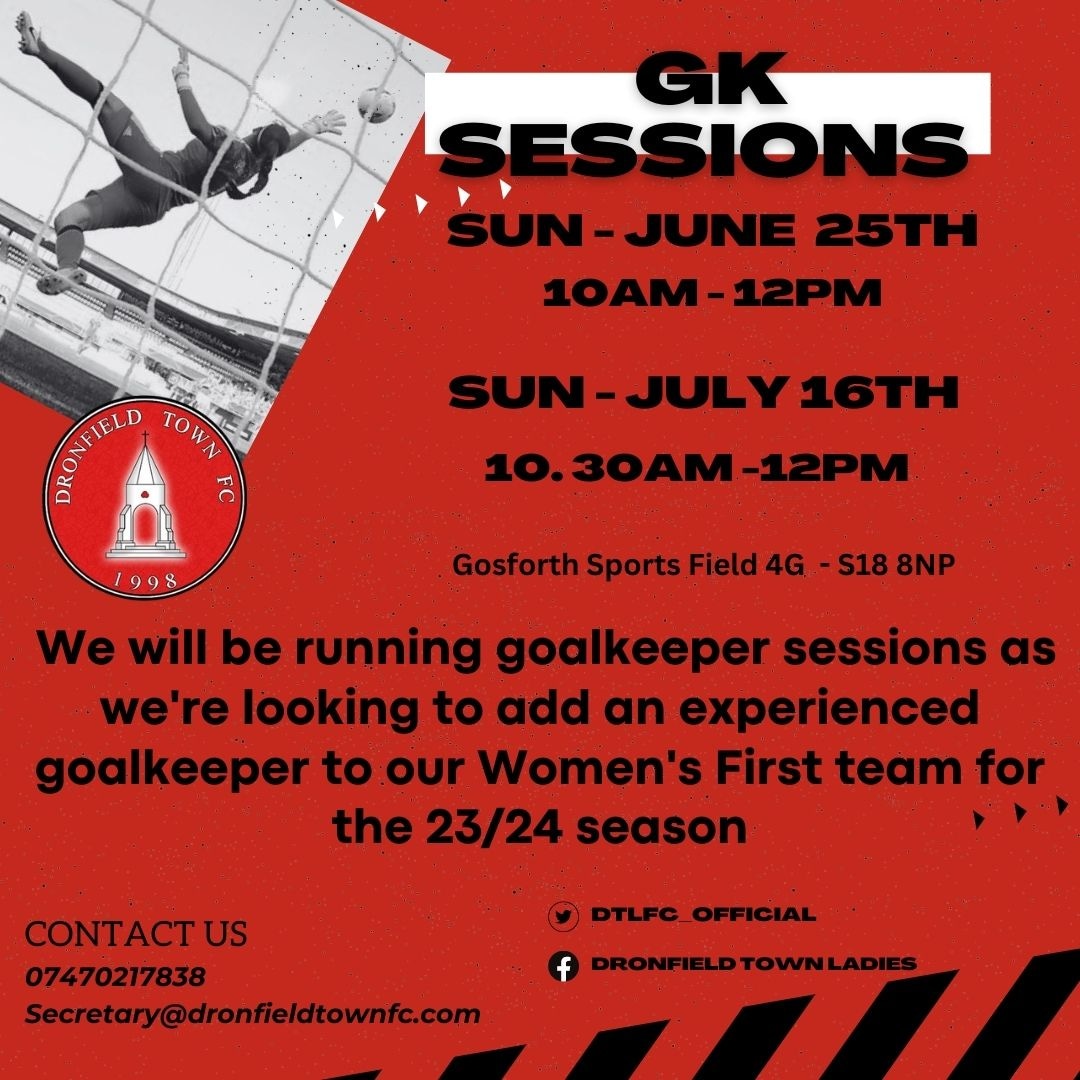 DTFC_Women's tweet photo. After a brilliant first trial session we are inviting goalkeepers down to our next two sessions, if you're an experienced goalkeeper looking for first team football. Get in touch on the details below ⬇️ https://t.co/QtzMgPAg8T