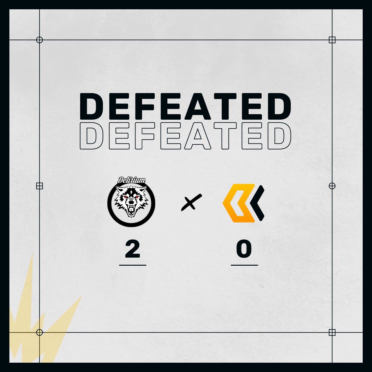 Unser Team verliert im ersten Spiel 2 - 0 gegen das Team Delirium. 😨 GGWP!