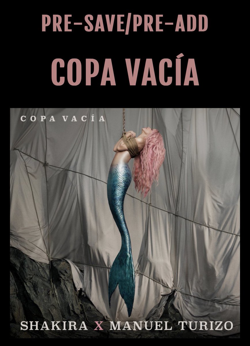SoyAd_Oficial's tweet photo. #Shakira estrena #CopaVacía a dueto con #ManuelTurizo. Al parecer el video será una especie de cortometraje donde ella aparecerá como una #Sirena, estará disponible por #YouTube a partir del 29 de junio.
#SoyAd🎧 https://t.co/bEGCftVBpq