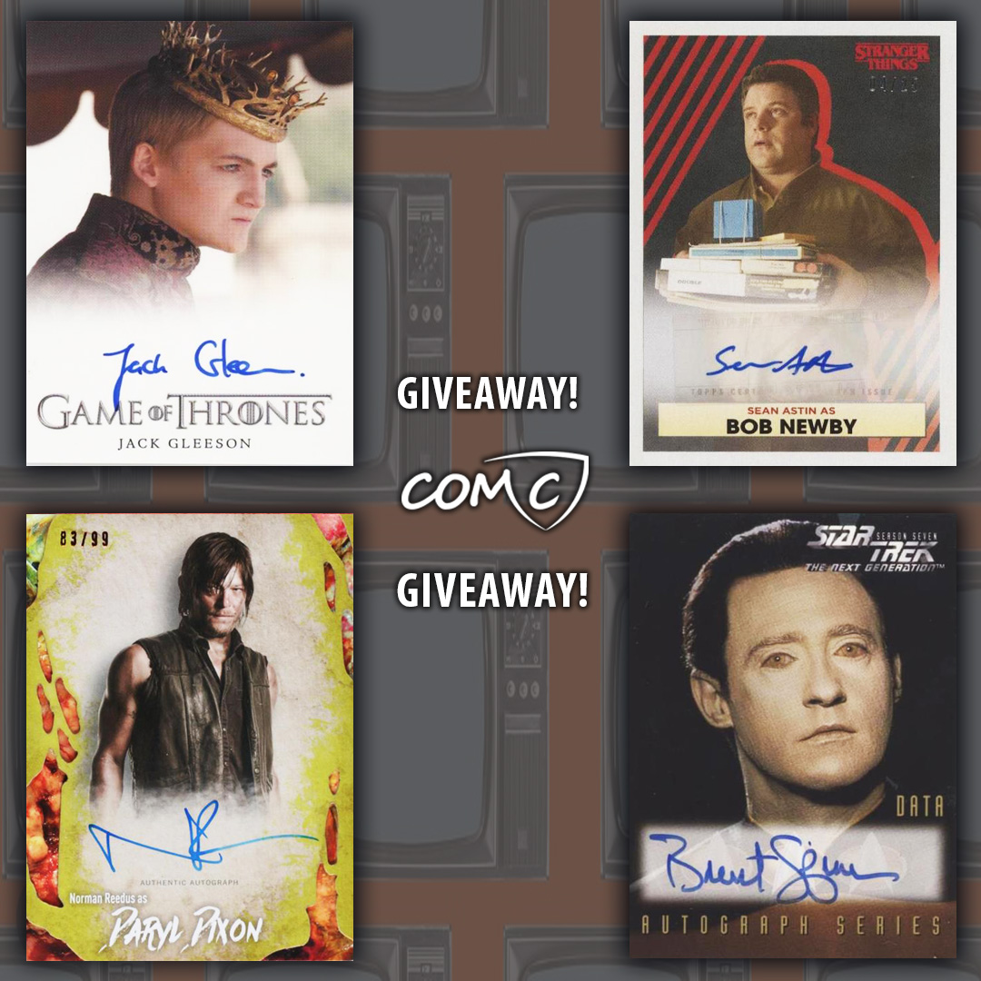 CheckOutMyCards's tweet image. COMC GIVEAWAY! Like, follow, RT, and tell us: What is your all-time favorite TV series? You could win one of the 4 prize cards pictured below! Contest ends June 21st at 11:59PM PST. Winners will be chosen randomly and must have a COMC account. Good luck to all! 🍀🤞📺