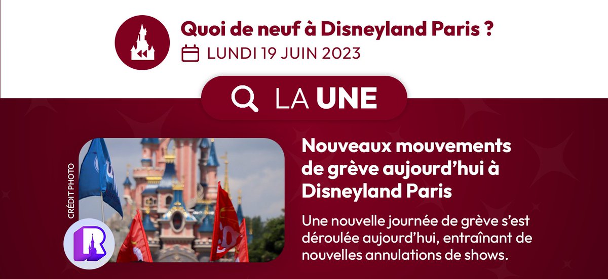 DLPRewind's tweet photo. ⏮ REWIND du 🗓 lundi 19 juin 2023 ; quoi de neuf à #DisneylandParis aujourd’hui ?

Au programme:
🏴 Mouvement de grève
🚧 Mouvement de palissades à « Station Plaza »
⛈️ Dégâts liés à la tempête d'hier
...et plus !

👇 Déroule pour ton récap’ 👇