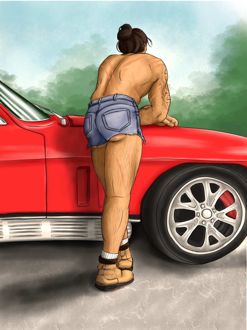 Mechanic!AU  
aka an excuse to draw Eskel 🍑