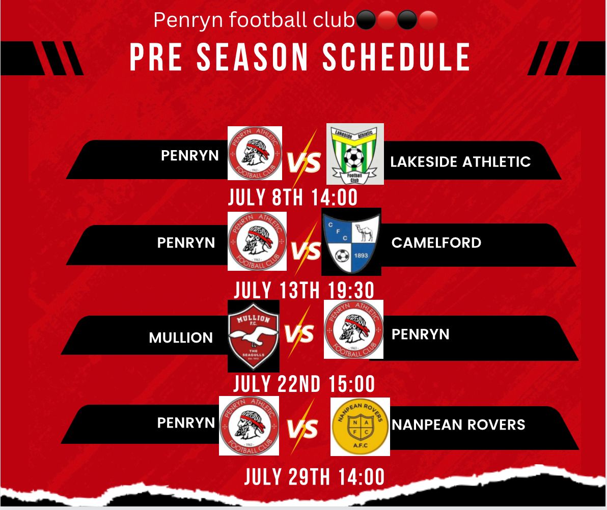 penrynathletic's tweet image. 1st team pre season schedule