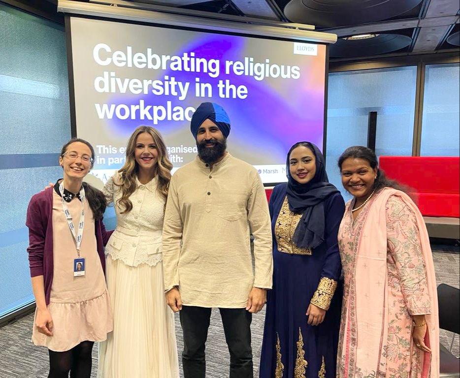 Grateful to the panel members who joined me for the 'Celebrating Religious Diversity in the Workplace' event at <a href="/LloydsofLondon/">Lloyd's</a>. An amazing opportunity to learn about faith communities, inclusivity, &amp; the intersectionality of religion, mental health &amp; culture. #ReligiousDiversity