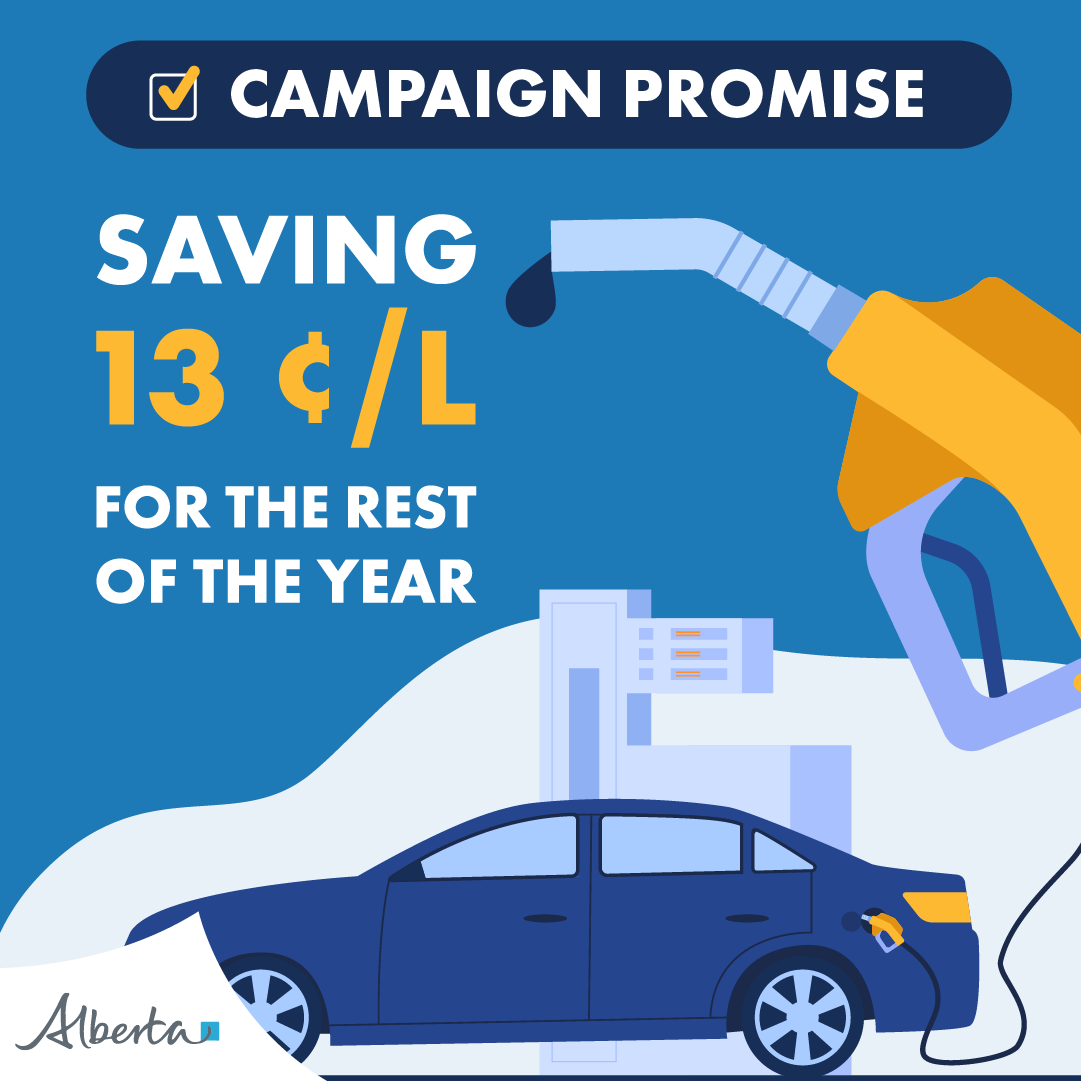 Praised be, Alberta!

Our Fuel Tax Relief is extended till the end of the year, saving you 13 cents/L on fuel.

We're not helping with your insurance or utility rates, and if you really think this will lower grocery bills, I have a restaurant to sell you!

#abpoli #alberta