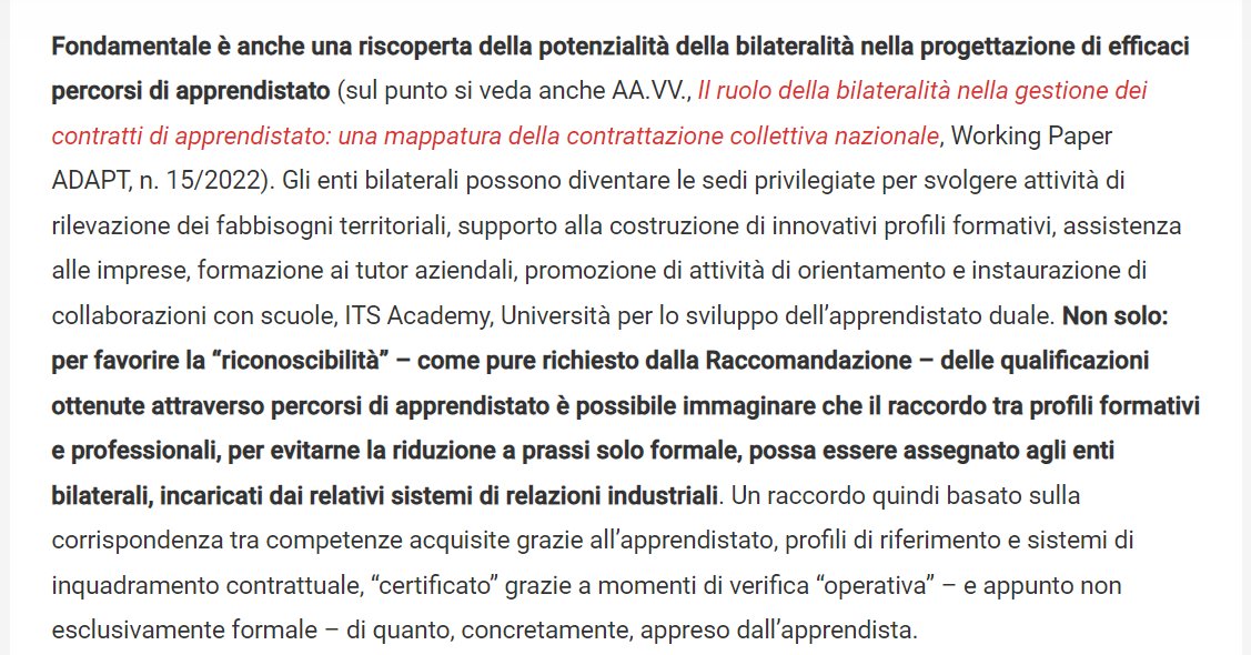 ...Ma un rinnovato protagonismo dei corpi intermedi, delle Parti Sociali, per far "vivere" quello che sulla carta - anche in Italia - è un sistema utile a costruire l'incontro tra domanda e offerta di lavoro, a diffondere l'innovazione. /3