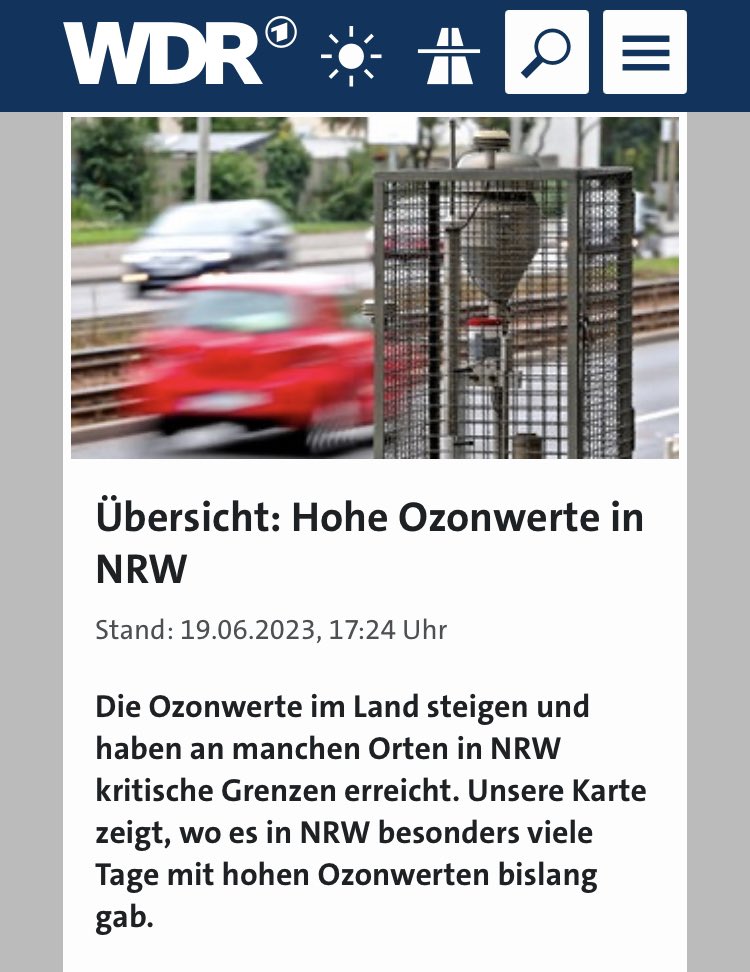 Hohe #Ozonwerte in NRW

www1.wdr.de/nachrichten/oz…

#Ozon #Luft #Klima