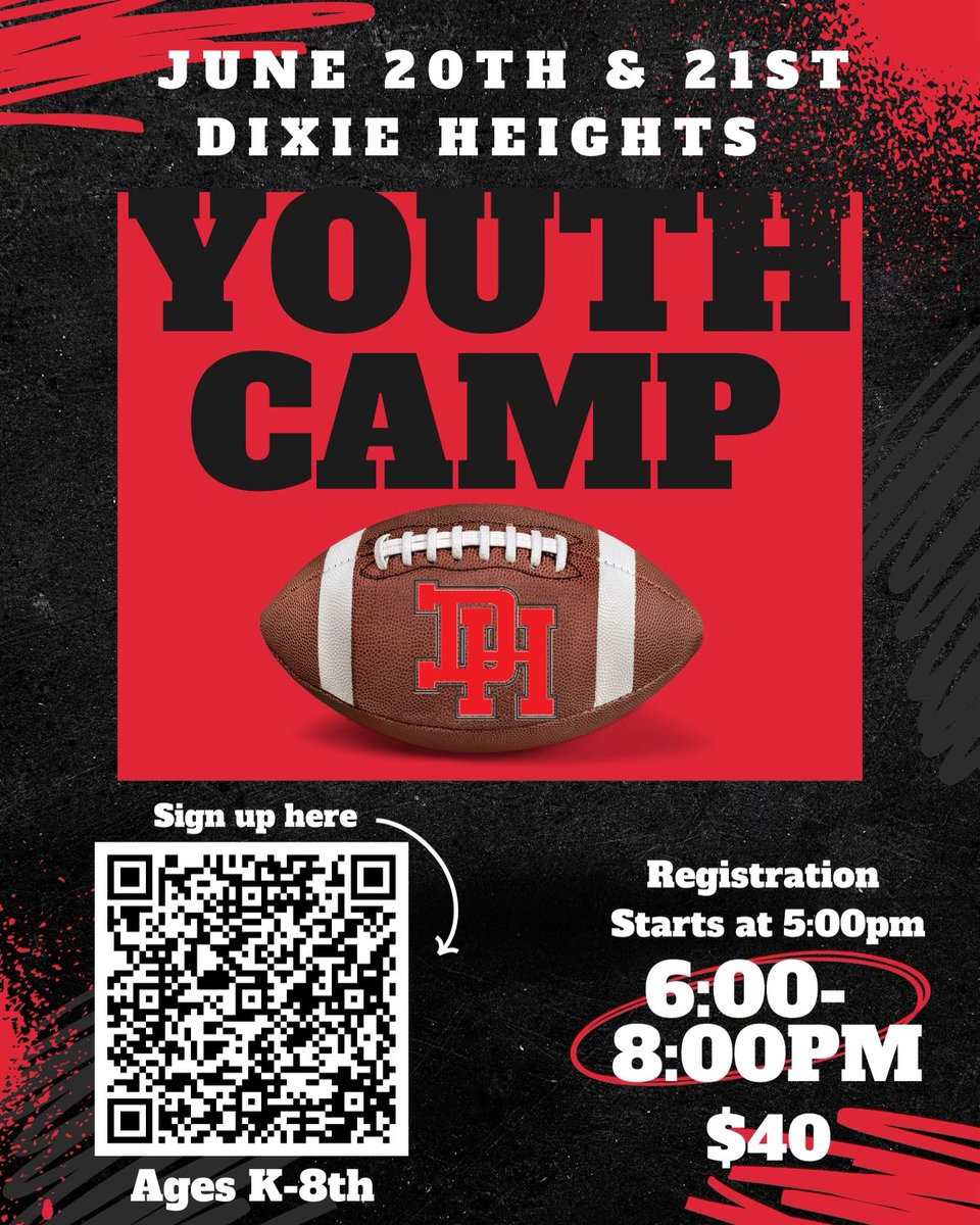 Dixie Heights Football camp kicks off tomorrow! Registration @ 5PM camp from 6-8PM. Still time to signup! #WinTheDay #ColonelPride