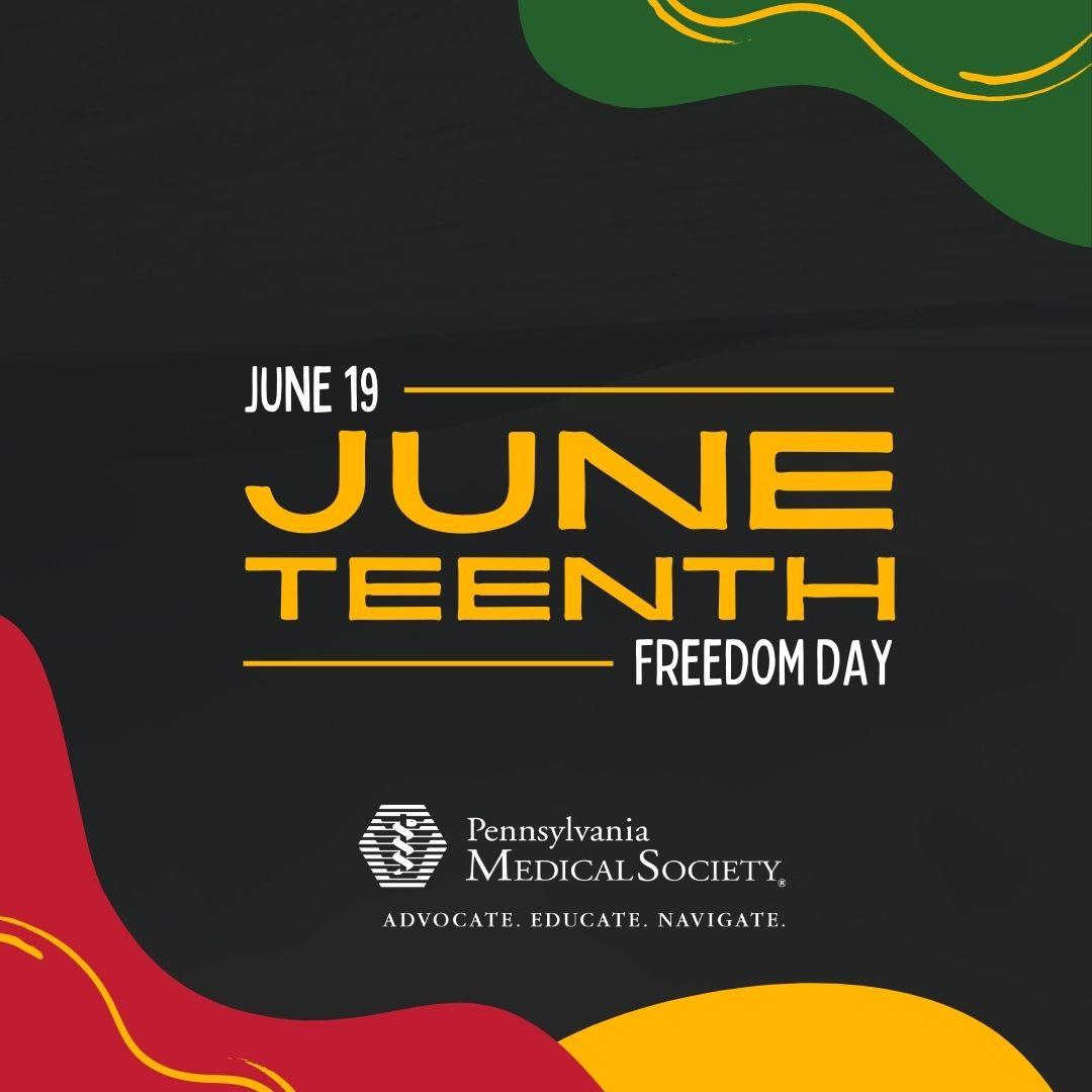 PAMEDstudents's tweet image. We&apos;re #PAMEDProud to recognize #Juneteenth. One way the health care community can celebrate Juneteenth is to identify, learn about and honor social drivers of health that are impacting their patient populations. Learn more from The Physicians Foundation: conta.cc/449s1tm