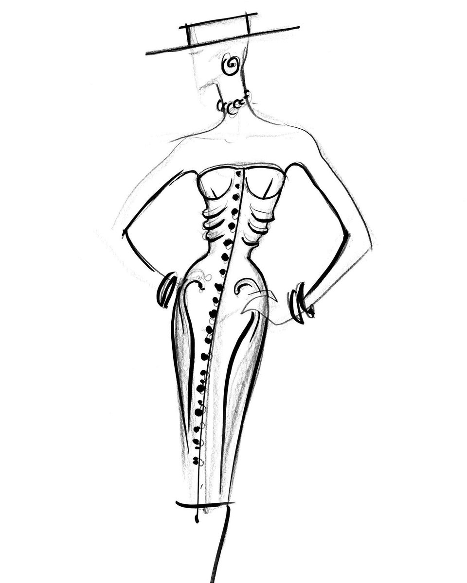 The sketch, the fittings, the process for #schiaparelli denim. 
Inspired by #ElsaSchiaparelli’s iconic Skeleton Dress made with Salvador Dalí in 1938, #DanielRoseberry merges the heritage with surrealist bijoux buttons and full denim looks for the Spring / Summer 2023 RTW.