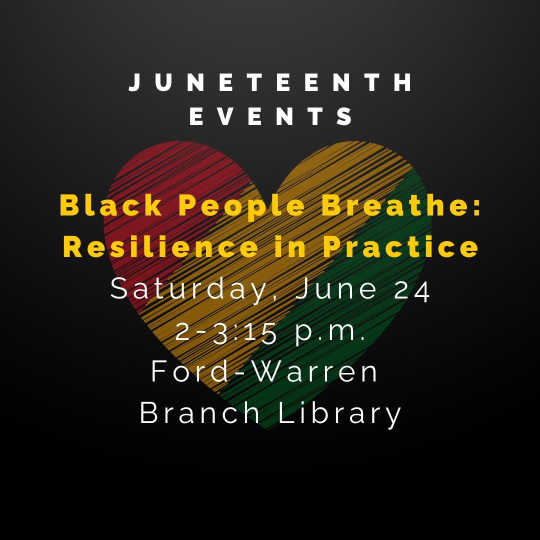 PublicDenver's tweet photo. The Denver Public Library celebrates Juneteenth this week with various events at local branch libraries! Join us in a celebration of freedom. Learn more at https://t.co/vn9fAIZgfe. 

#denverlibrary #juneteenth #denverjuneteenth #denverlibraryevents https://t.co/DRm576vV8d