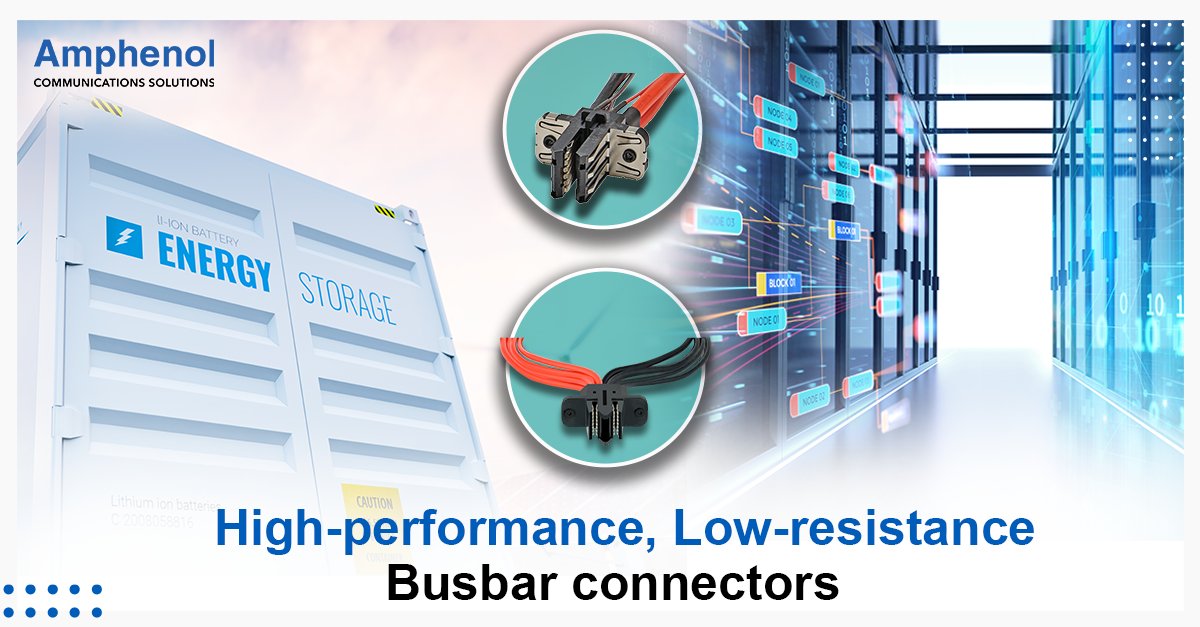 #Amphenol offers high-performing, low-resistance #BusbarConnectors with designs to conveniently distribute power between #busbars, cables, and circuit boards. ow.ly/OYxV50ORoJ5 #BarKlip #OCP #OpenComputeProject
