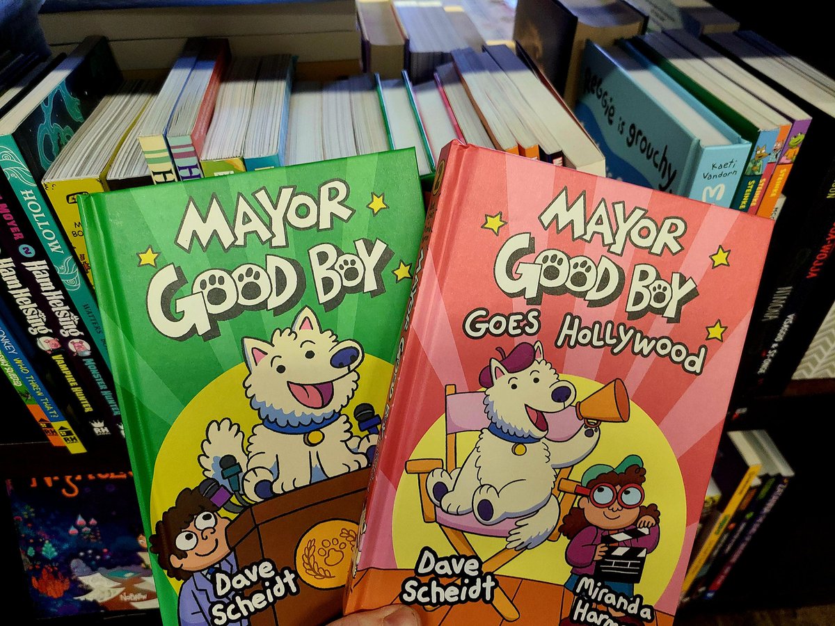 Our buddy @DaveScheidt stopped by the other day and was kind enough to sign our copies of #MayorGoodBoy! Which makes it a great excuse for you to come see why it's one of our best-selling kids books! #signedbooks #bookstore #bucketoblood