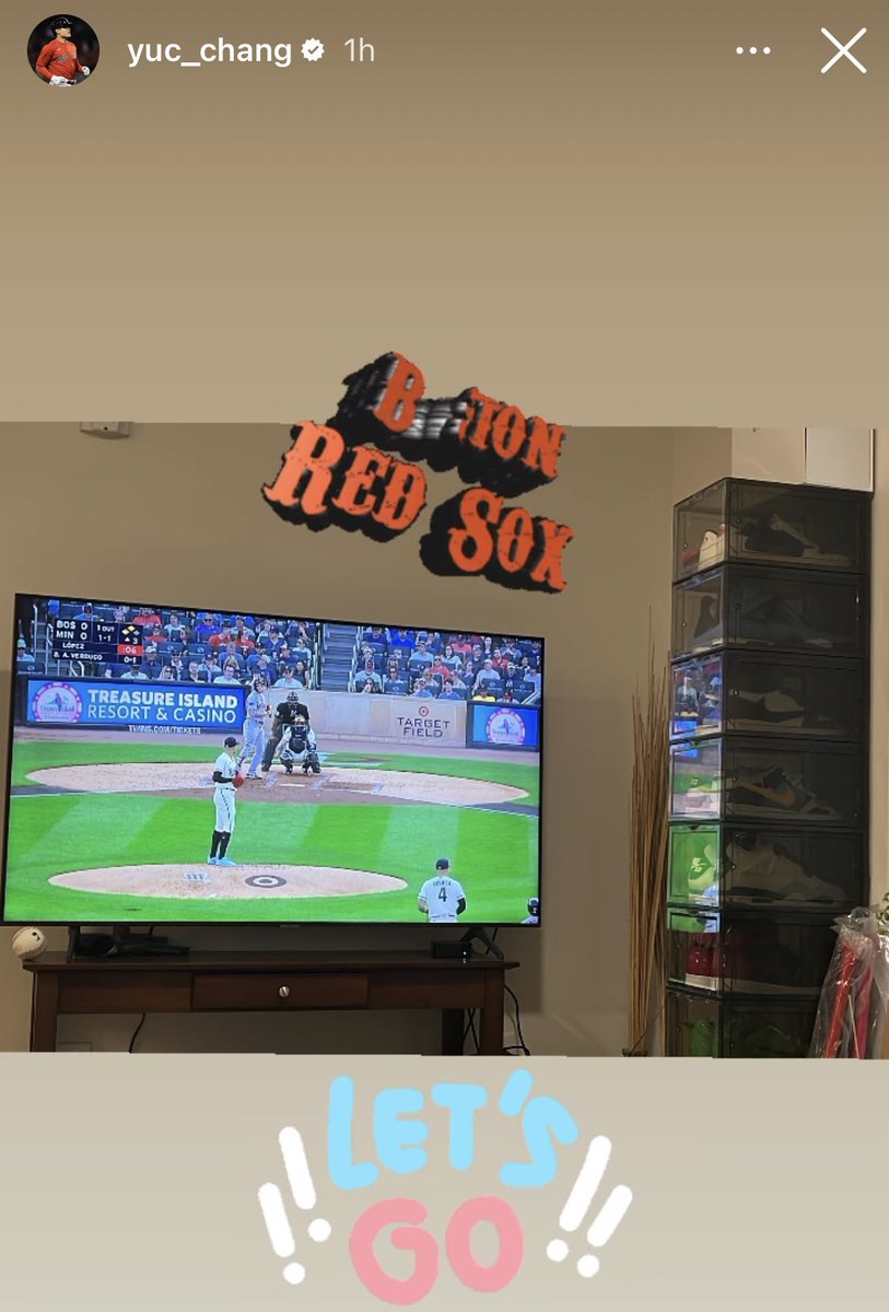 Yu Chang supporting the team from his home.