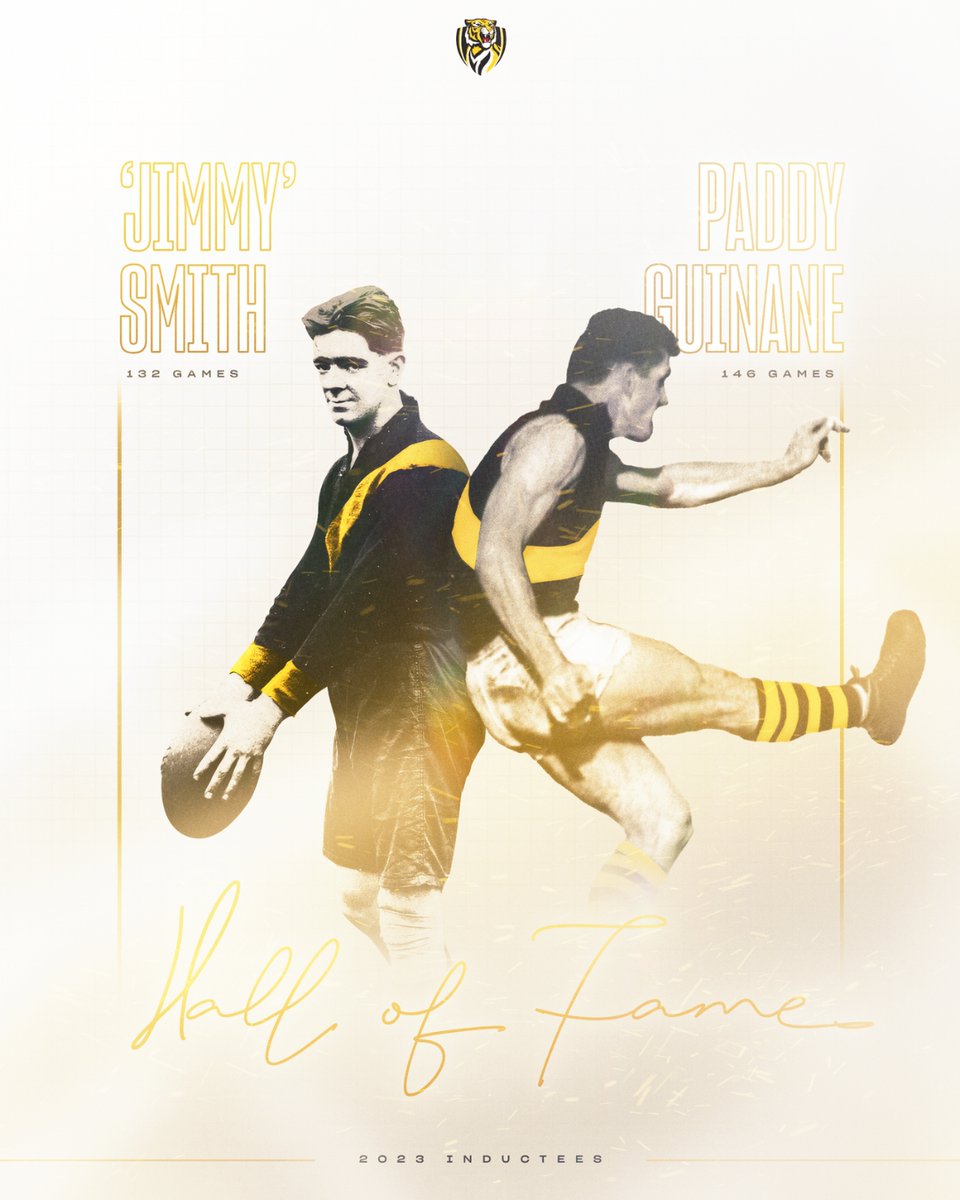 Paddy Guinane and 'Jimmy' Smith were inducted into Richmond's Hall of Fame prior to last Saturday night's match against St Kilda.

📰 - tige.rs/R14HallOfFame