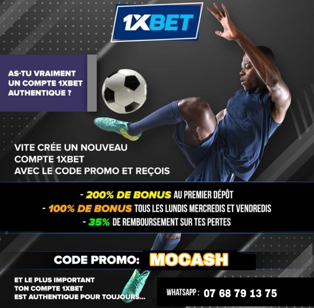 YeoYoussouf2's tweet photo. Inscrivez-vous sur 1𝐱𝐛𝐞𝐭 avec le meilleur code promo : 𝐌𝐎𝐂𝐀𝐒𝐇
et gagnez à des grosses cotes et plus de bonus

#1xbet 
#Code_promo https://t.co/Kr0QNN8umw