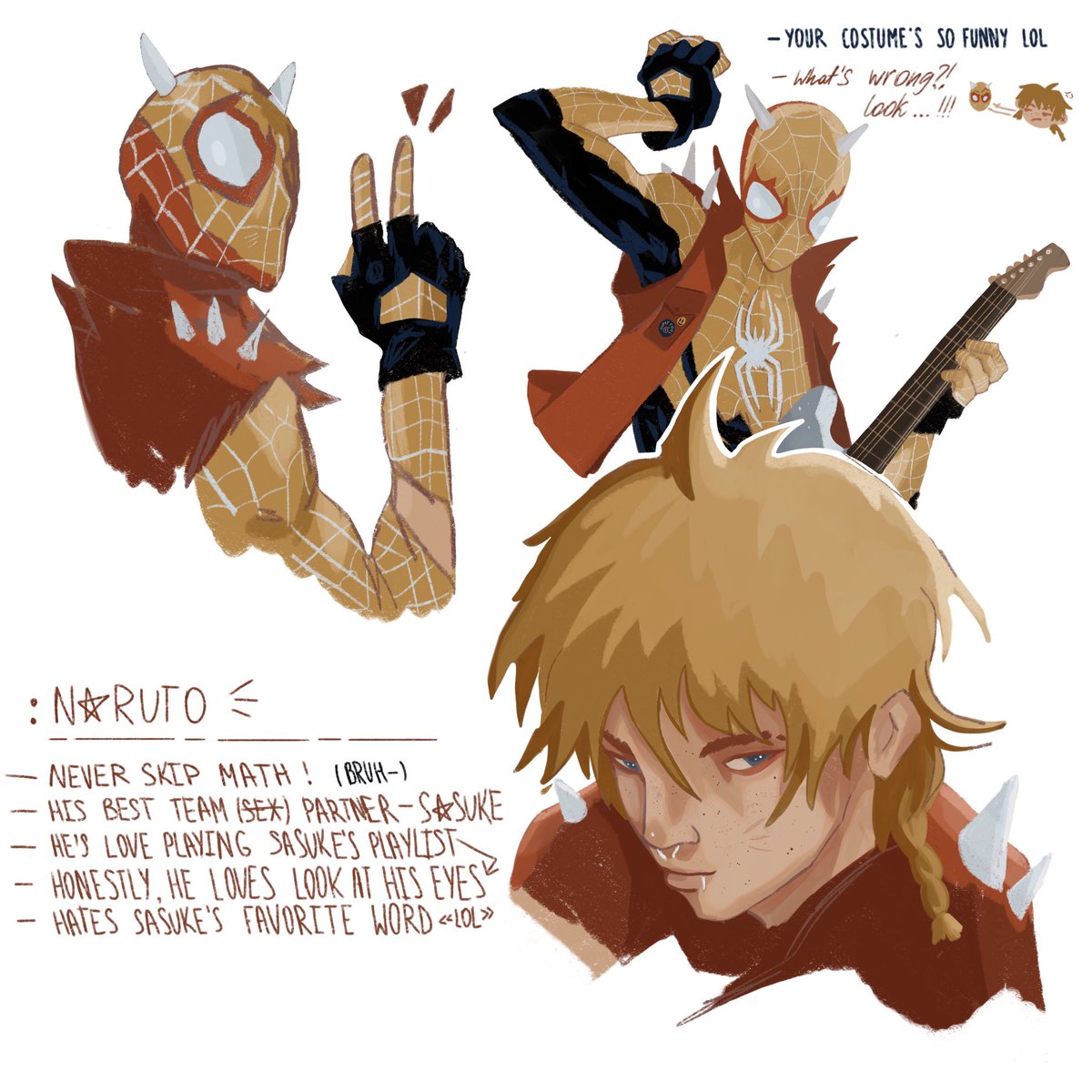 16narut1's tweet photo. naruto &amp; sasuke : spiderman au !! 🍥
#narutofanart #sasunaru #narusasu #SpiderManAcrossTheSpiderVerse   #SpiderMan2099 #SNS #sasuke #naruto #narutospiderman #snsfanart https://t.co/Txr6MtzCC8