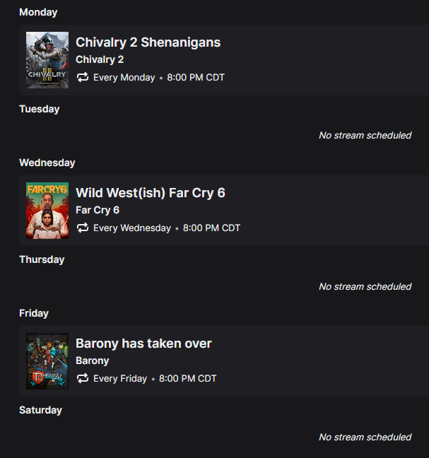 KingNecros's tweet photo. I'm back folks! I return with a new game on the schedule: Barony! Looking forward to trying this out on stream! I'm also continuing my Far Cry 6 playthrough but with a Wild West theme! I hope yall have a wonderful week! #Vtubers #VtuberUprsing #undeadcowboy #somethingcreative https://t.co/COiVbx66af