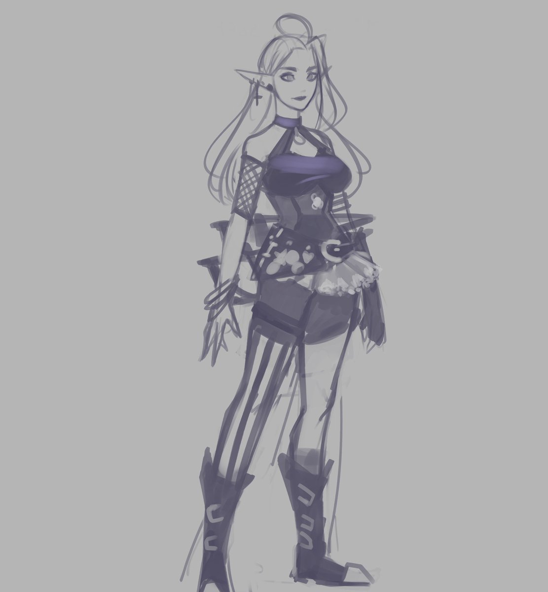 WIP #art #fyp #fantasy #gothic #elf #rogue #dnd