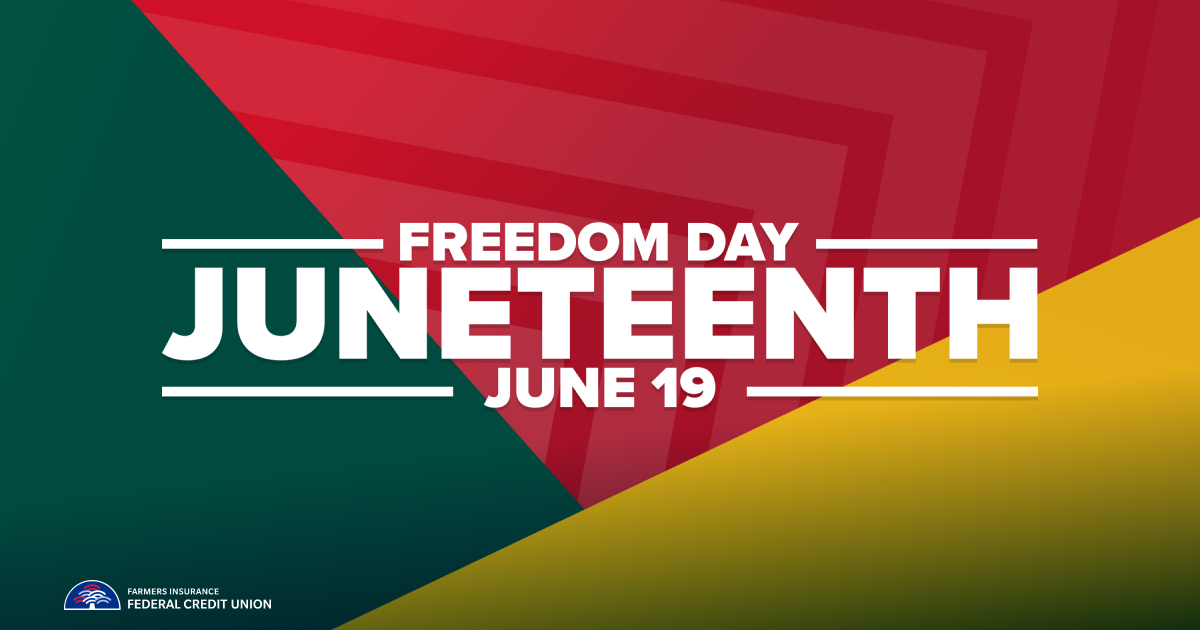 figfcu's tweet photo. We remember, honor and celebrate the memory and freedom for all.
#Juneteenth #FreedomDay #FIGFCU #HappyJuneteenth https://t.co/1WeMiyzL0P