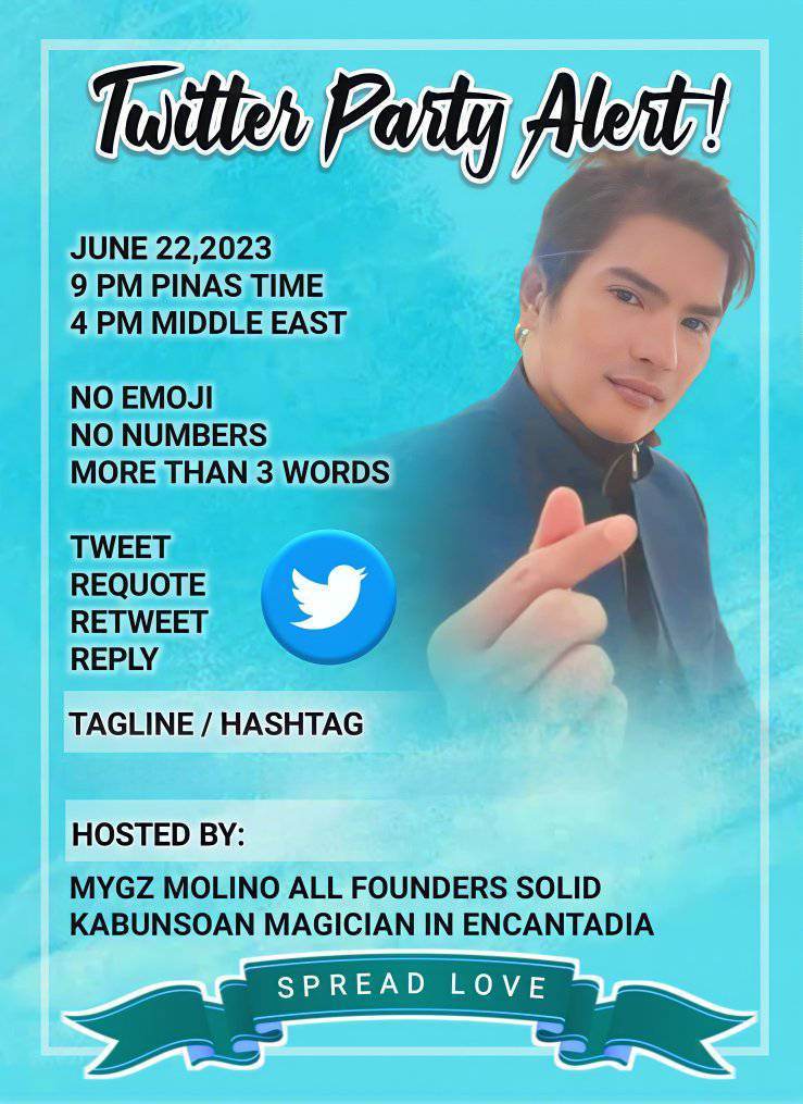 Go go go sa lahat mga Ka Bunsoan
Members and to All Admin's tara na po sali na po tayo Twitter Party para po sa ating Love Love na si bunso #MygzMolino