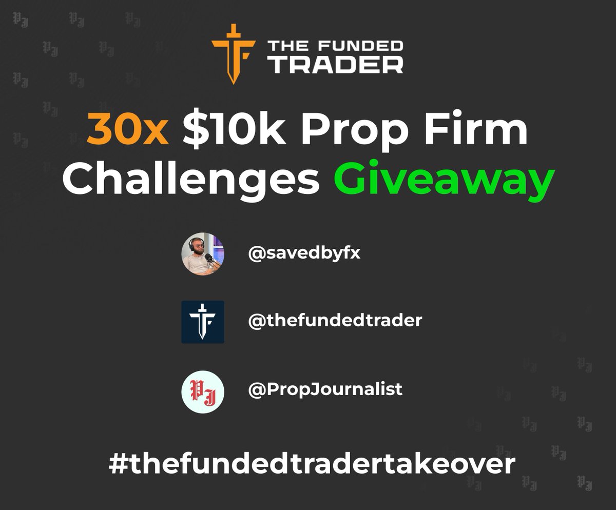 I'm giving away 30x $10k rapid challenges thanks to @thefundedtrader!

To enter:
- Follow @savedbyfx, @thefundedtrader & @PropJournalist
- Like & retweet this post
- Comment #fundedtradertakeover

Results on June 26th
Good luck!