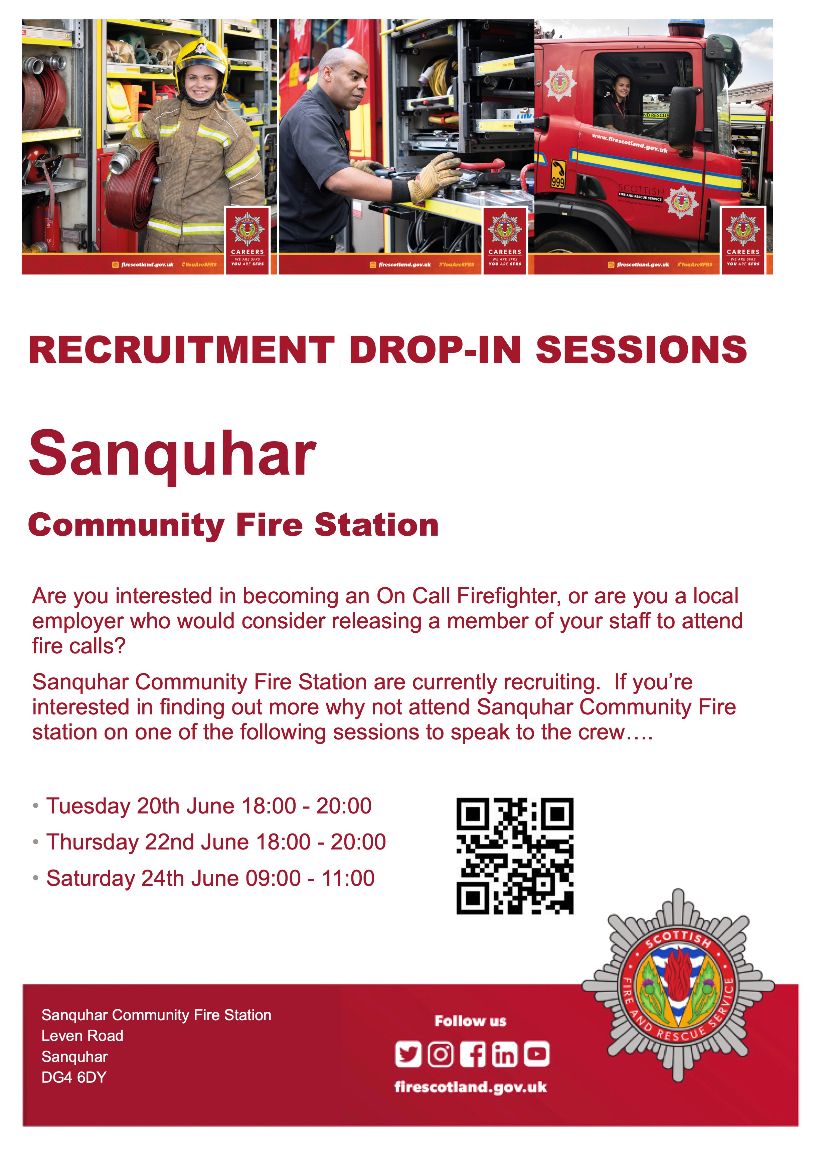 scotfire_DG's tweet photo. 👀 Are you within 8-10 minutes of SANQUHAR fire station?

Looking to do something a bit different? 

Are you a local employer with staff who would be able to respond to an emergency? 

Find out more by dropping into one of the sessions this week 🚒 

https://t.co/lhL5FnSlER https://t.co/1Mz9jTWebA