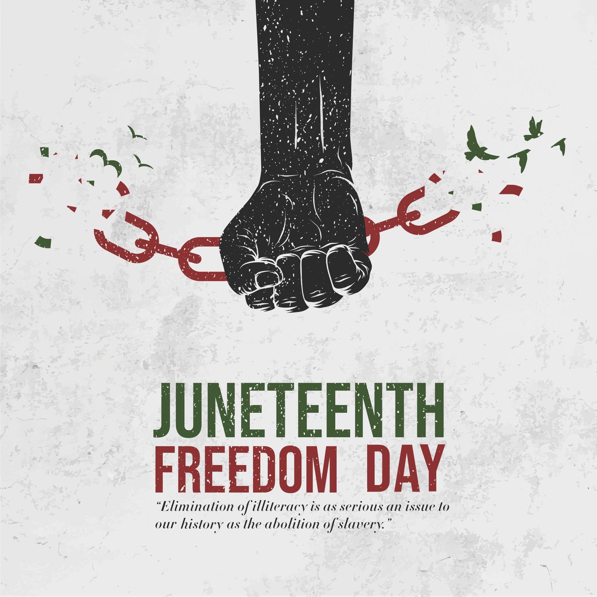 Today is Juneteenth, a day of remembrance and celebration. Today, we recognize the Black community's resilience, strength, and spirit. Let's use this day to amplify Black voices, educate ourselves about our shared history, and work together toward a future of equality.