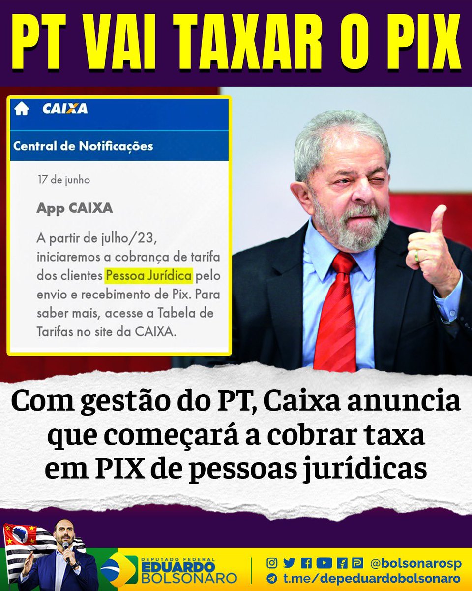 Sabe que depois das pessoas jurídicas é você que será taxado, né?

Mas a pergunta é: dar tanto dinheiro do seu trabalho para o Lula por quê? 🤔