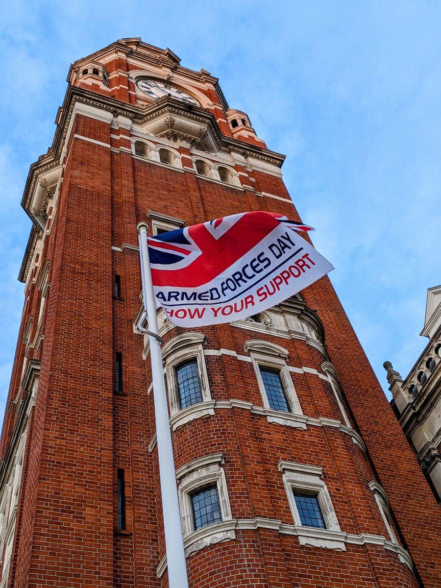 Croydon Town Hall flying the flag for Armed Forces Day!