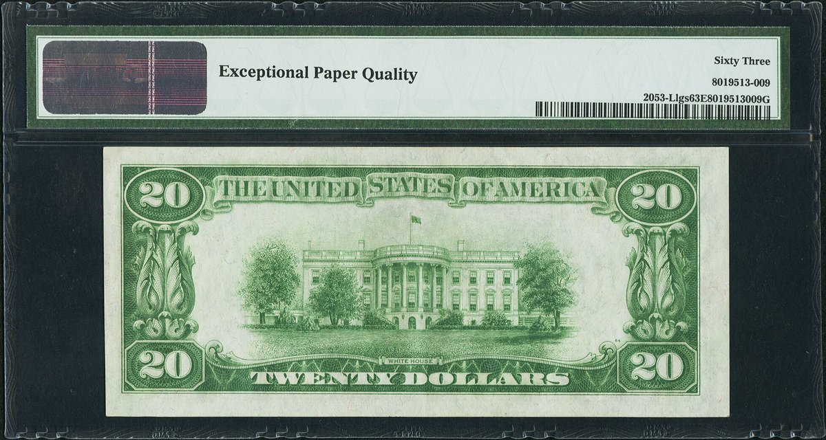 SPMC_1961's tweet photo. Society of Paper Money Collectors Presents the Note of the Day!
$20 1928-C Federal Reserve Note San Francisco
fr.2053-Llgs
Photos Courtesy of Heritage Auctions
#Noteoftheday #Societyofpapermoney #papermoney #History #greenseal #sanfransisco #Gold #California #smallsize #PMG https://t.co/hJd8z2BVGN