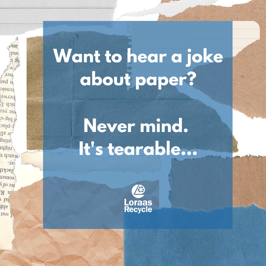 🤣😂We couldn't resist this excellent Dad joke...

In all seriousness, when it comes to paper - if you can rip it, you can recycle it! ♻️
