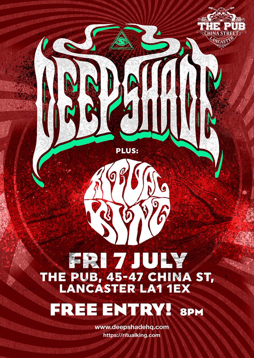 Next Gig <a href="/ThePubLancaster/">The Pub, Lancaster</a> with <a href="/ritual_king/">Ritual King</a> #gig #Lancaster #Deepshademusic #live_music #pysch #STONER #Stoner_Rock #uk #free