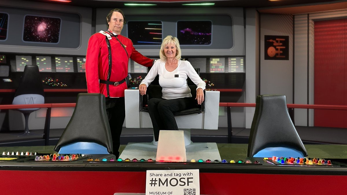 Jeff_D_Taylor's tweet photo. What a great time at #AwesomeCon with Colleen, on the bridge at the @Museum_SciFi booth!
#MOSF https://t.co/EHdhf3BhVV