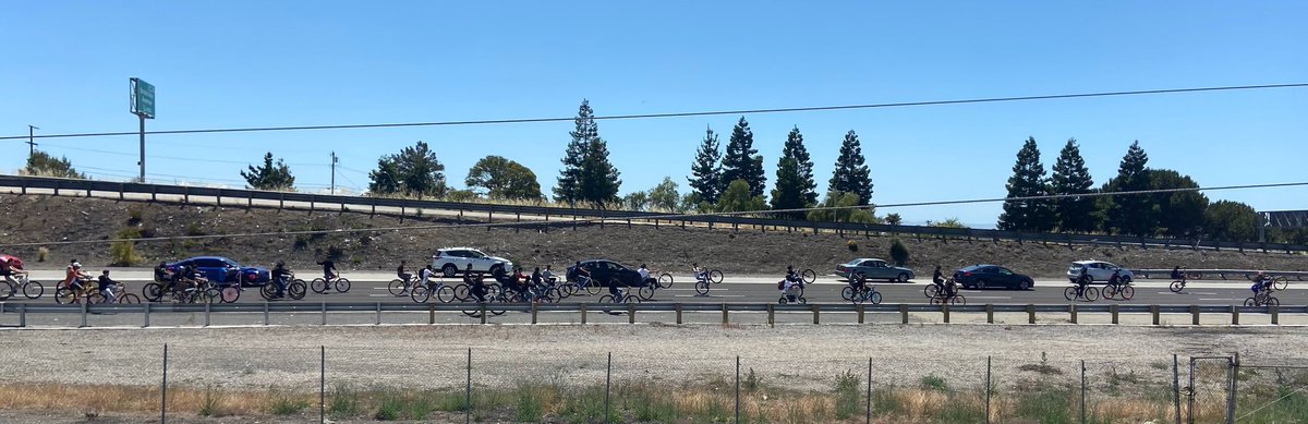 #castrovalley #news #FYI  - Huge group of bicyclists on 580 WB heading toward San Leandro just past 3 Cross Church. Just called CHP and they are trying to get units to their exact location. If you are on the freeway, expect delays as vehicles are slowing down for the cyclists.