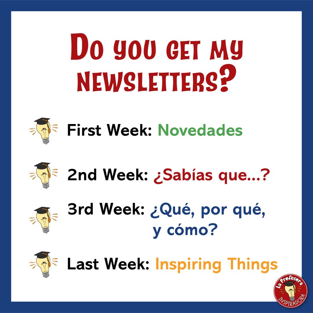 I've been hard at work revamping my email newsletters, and I'm so excited about what I have planned for the upcoming year!

If you don't get my newsletters yet but would like to, head on over to landingpage.laprofesorainspiradora.com/expresionesuti… and sign up!

#iteachspanish #spanishteacher #spanishlesson