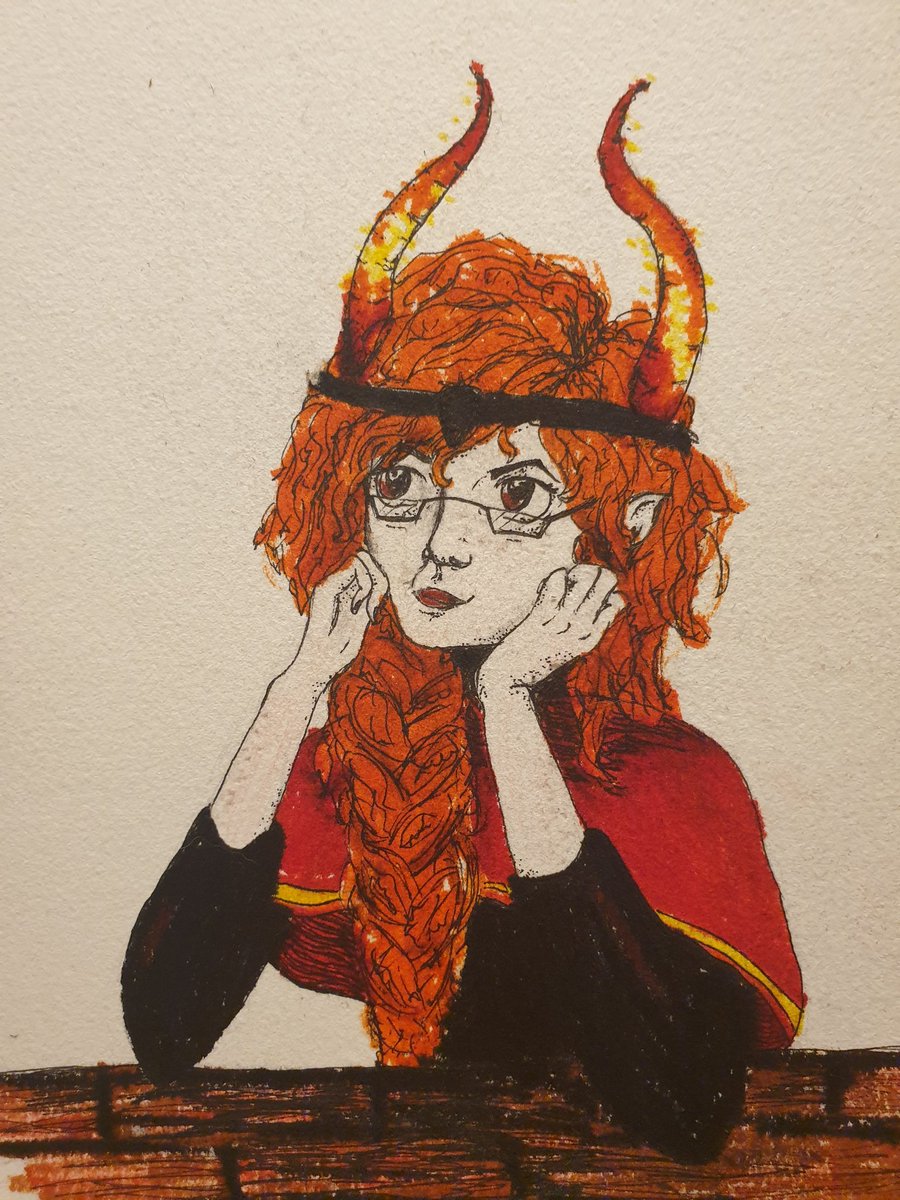 Blueastrosailor's tweet photo. Blazeborn Gem dreaming up some new potions ❤️‍🔥
#NewLifeSMPfanart #Geminitayfanart 
Needless to say, they're the hottest player on the server. https://t.co/gE0Kt417ge