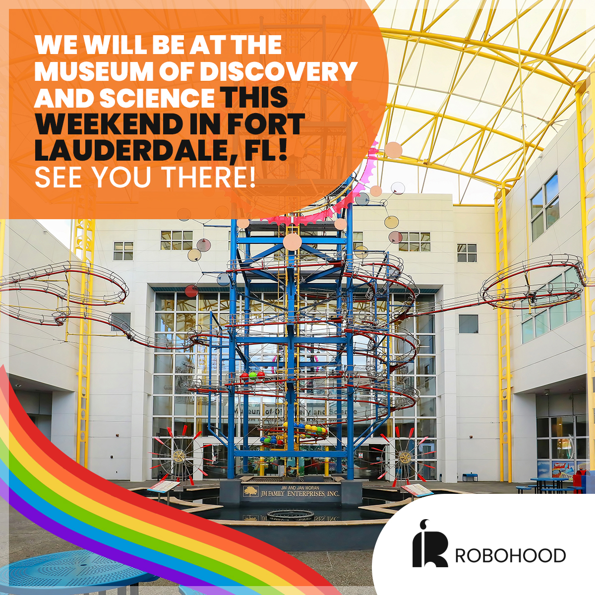 robohoodInc's tweet photo. We will be live painting this weekend at the @MODSFTL for the 5th annual Family Pride celebration! Be sure to join us for a full day of art, education, and activities the whole family can enjoy! 🤖✨🎨#Robohood #AIpainter #AIartist #AIart #Artist #Art #RobotDoesArt #AI https://t.co/lMTrqnu5fZ