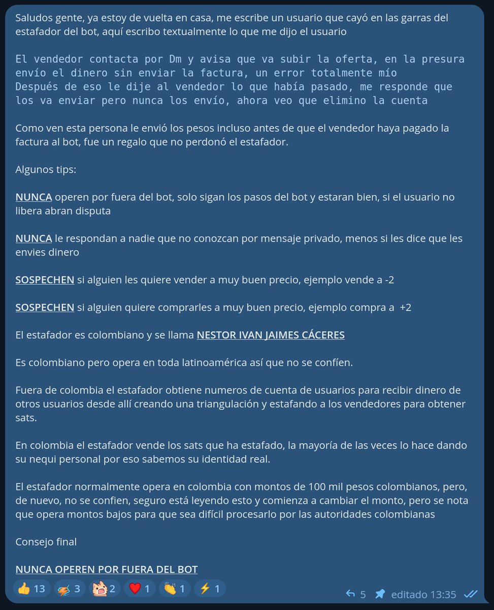 🚨 Información importante sobre el único estafador en la plataforma 🚨

Estafador => NESTOR IVAN JAIMES CÁCERES <=