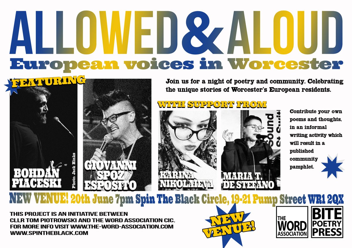 tpiotr74's tweet photo. See you tomorrow evening
Tuesday June 20th 7pm
#MigrationIsNotACrime
#poetrycommunity
#RefugeeWeek
#writeforhope
#Europe
@migrants_rights @refugeecouncil
@bbchw
@worcesternews
@WorcesterObs
@euromove https://t.co/gprxedeCYj